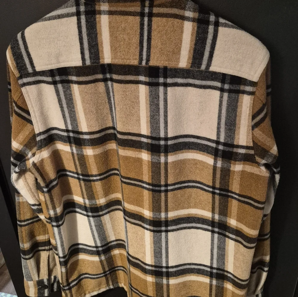 Mens Express Plaid Wool Blend Jacket/Coat/Shirt Size Medium Button Down - Picture 4 of 8